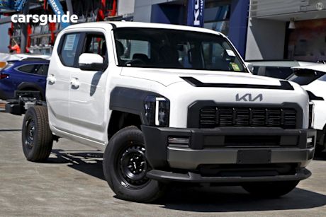 White 2025 Kia Tasman Double Cab Chassis S (4X4) Black Fender