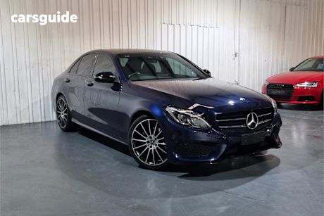 Blue 2017 Mercedes-Benz C200 Sedan