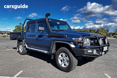 Blue 2022 Toyota Landcruiser Double Cab Chassis Gxl