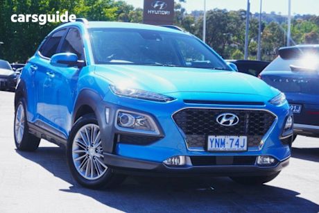 Blue 2019 Hyundai Kona Wagon Elite (Awd)