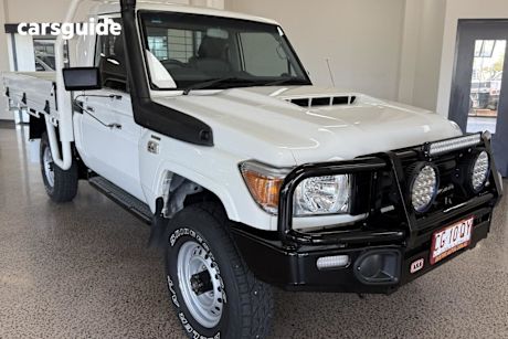 White 2019 Toyota Landcruiser Cab Chassis Workmate (4X4)