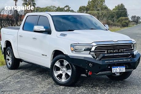 White 2021 RAM 1500 Crew Cab Utility Laramie Rambox (Hybrid)