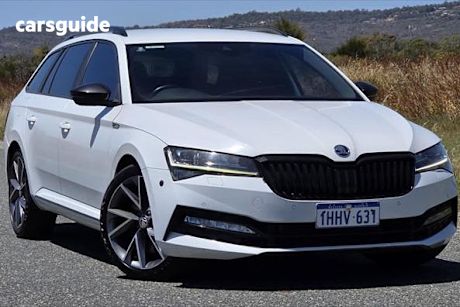 White 2021 Skoda Superb Wagon 206 Tsi Sportline