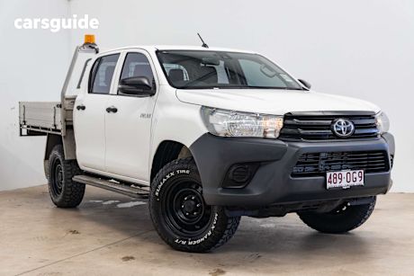 White 2020 Toyota Hilux Double Cab Chassis Workmate (4X4)