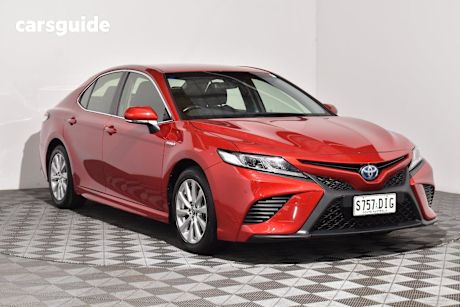 Red 2020 Toyota Camry Sedan Ascent Sport Hybrid