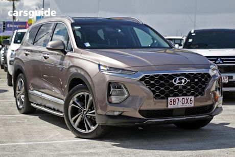 Brown 2019 Hyundai Santa FE Wagon Highlander Crdi Satin Awd