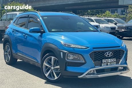 Blue 2019 Hyundai Kona Wagon Highlander (Awd)