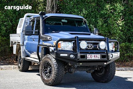 Blue 2022 Toyota Landcruiser Double Cab Chassis Gxl