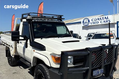 White 2011 Toyota Landcruiser Cab Chassis Workmate (4X4)