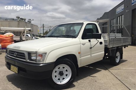 White 1998 Toyota Hilux Cab Chassis