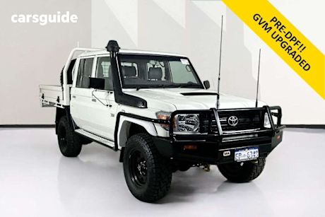 White 2014 Toyota Landcruiser Double Cab Chassis Workmate (4X4)