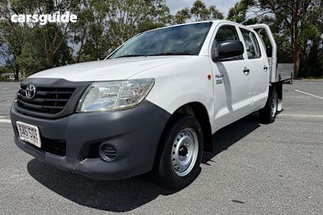 White 2012 Toyota Hilux Dual Cab Pick-up Workmate