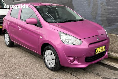 Pink 2014 Mitsubishi Mirage Hatchback Es