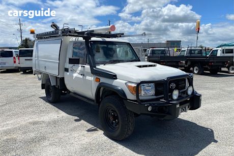 White 2018 Toyota Landcruiser Cab Chassis Workmate (4X4)