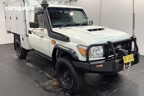 White 2017 Toyota Landcruiser Cab Chassis Workmate (4X4)