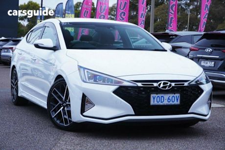 White 2019 Hyundai Elantra Sedan Sport Premium