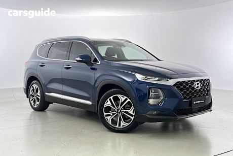 Blue 2019 Hyundai Santa FE Wagon Highlander Crdi Blk-Bge (Awd)