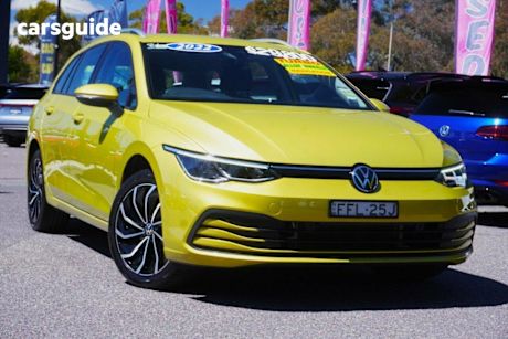 Yellow 2022 Volkswagen Golf Wagon 110Tsi Life