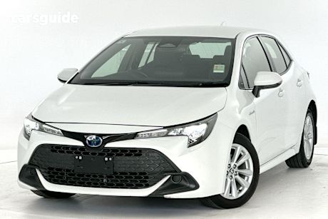 White 2023 Toyota Corolla Hatchback Ascent Sport Hybrid