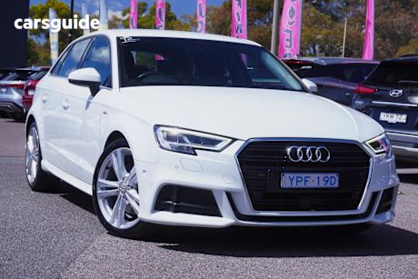 White 2019 Audi A3 Sportback 40 Tfsi S Line Plus