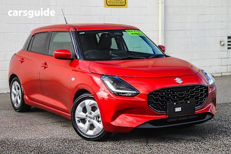 Red 2025 Suzuki Swift Hatchback Hybrid Plus