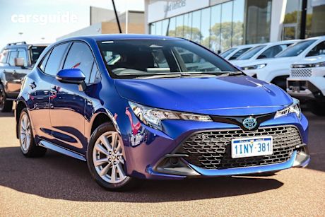 Blue 2025 Toyota Corolla Hatchback Ascent Sport Hybrid