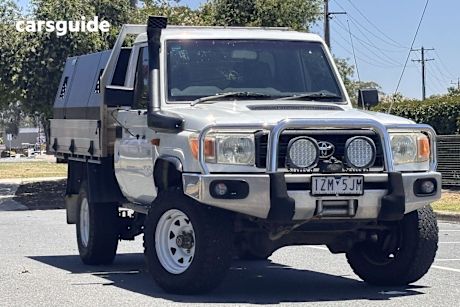 White 2011 Toyota Landcruiser Cab Chassis Workmate (4X4)