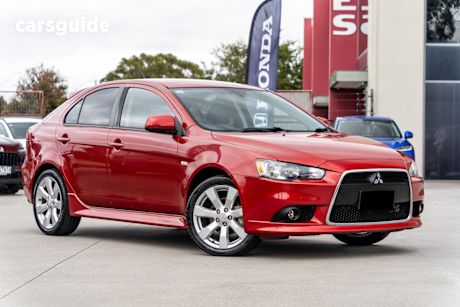 Red 2014 Mitsubishi Lancer Hatchback Gsr Sportback