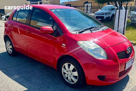 Red 2007 Toyota Yaris Hatchback Yr