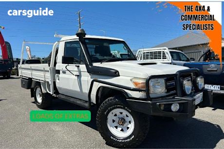 White 2012 Toyota Landcruiser Cab Chassis Workmate (4X4)