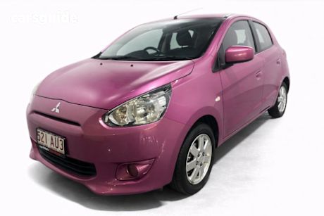 Pink 2013 Mitsubishi Mirage Hatchback Es