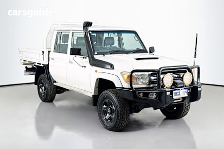 White 2013 Toyota Landcruiser Double Cab Chassis Gxl (4X4)