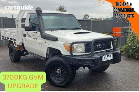 White 2011 Toyota Landcruiser Cab Chassis Workmate (4X4)