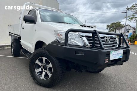 White 2012 Toyota Hilux Cab Chassis Workmate (4X4)