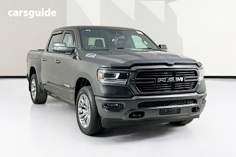 Grey 2024 RAM 1500 Crew Cab Utility Laramie Sport Rambox Mhev