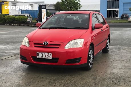 Red 2004 Toyota Corolla Hatchback Ascent Seca