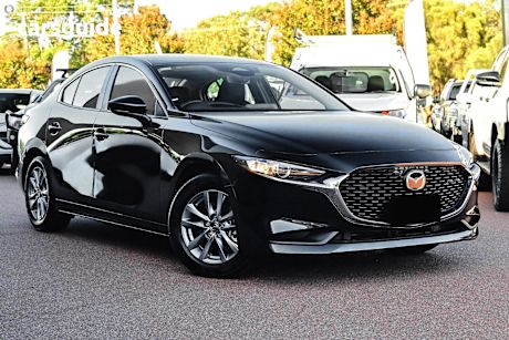 Black 2025 Mazda 3 Sedan G20 Pure