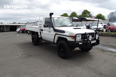 White 2013 Toyota Landcruiser Cab Chassis Workmate (4X4)