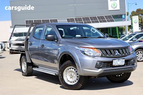 Grey 2017 Mitsubishi Triton Dual Cab Utility Glx (4X4)