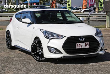 White 2014 Hyundai Veloster Coupe Sr Turbo