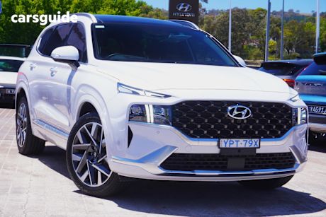 White 2021 Hyundai Santa FE Wagon Highlander Crdi (Awd)