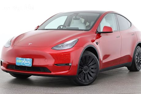 Red 2024 Tesla Model Y Wagon Long Range