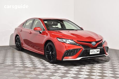 Red 2021 Toyota Camry Sedan Sx Hybrid