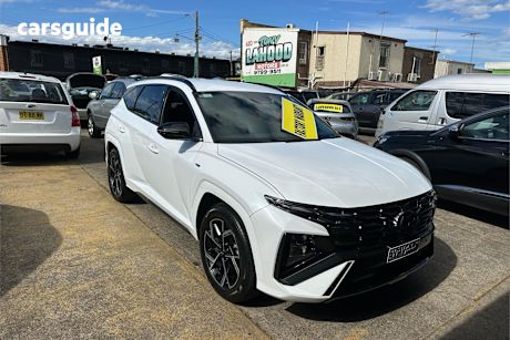 White 2025 Hyundai Tucson Wagon Elite Hybrid N Line (Awd)