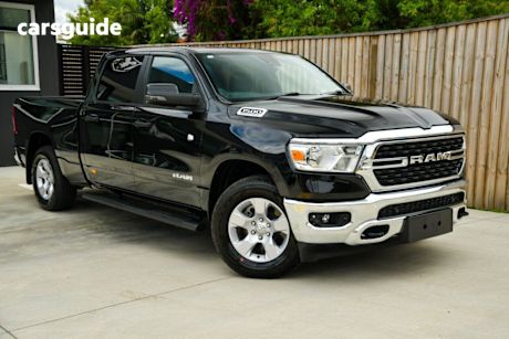 Black 2024 RAM 1500 Crew Cab Utility Big Horn (6-4 Tub) Mhev (4X4)