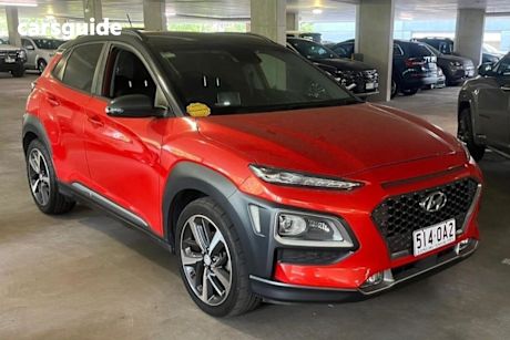 Orange 2018 Hyundai Kona Wagon Highlander Red