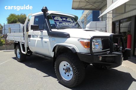 White 2015 Toyota Landcruiser Cab Chassis Workmate (4X4)