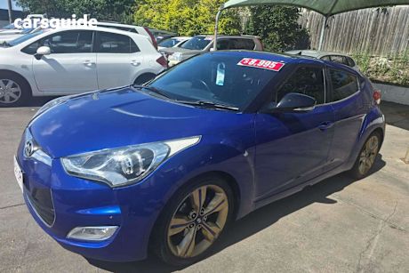 Blue 2012 Hyundai Veloster Coupe +