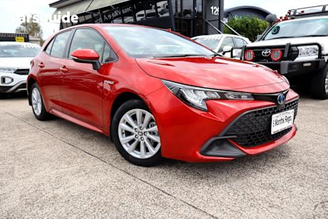 Red 2023 Toyota Corolla Hatchback Ascent Sport Hybrid