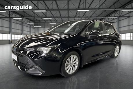 Black 2023 Toyota Corolla Hatchback Ascent Sport + Conv Pk Hybrid